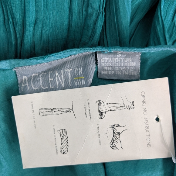 ACCENT ON YOU Hand Dyed Ombre Crinkle Maxi Dress NWT Sz S - Picture 7 of 8